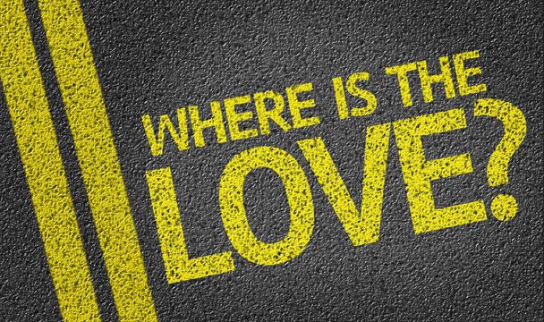 ¿Dónde está el Amor? escrito en el camino
 - Foto, Imagen