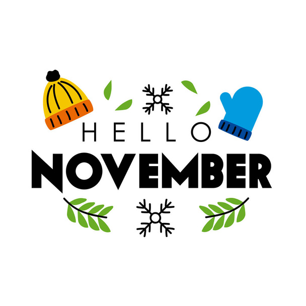 hello november month - ベクター画像
