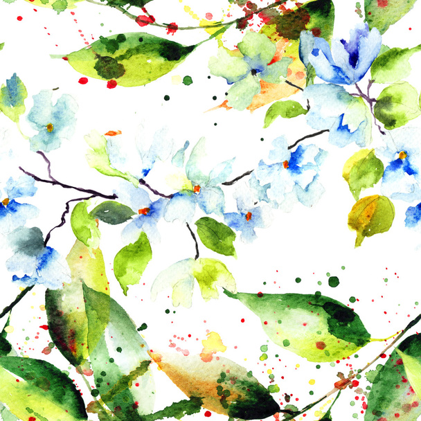 Spring seamless pattern with flowers - Valokuva, kuva