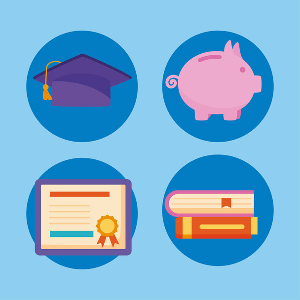 four loans scholarship icons - Vector, Image