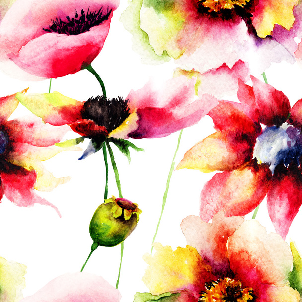 Floral seamless pattern - Фото, изображение