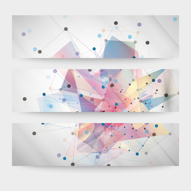 Set of abstract colored backgrounds, triangle design vector illustration - Vektor, obrázek
