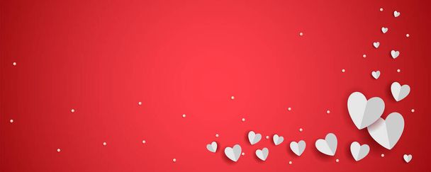 illustration of love and romance heart background for Happy Valentine s Day romantic background for banner, poster, flyer, brochure, greetings card - Vector, imagen