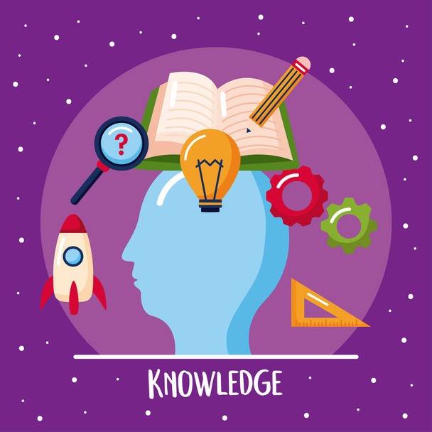 profile with knowledge icons - Vector, Image
