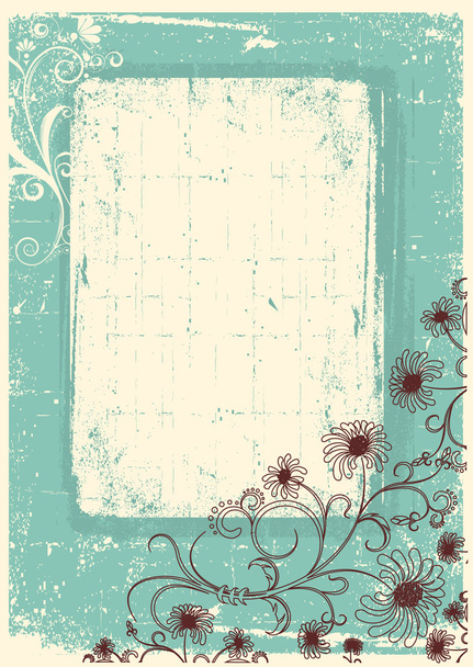 Vintage floral background with grunge decor frame for text - Vecteur, image