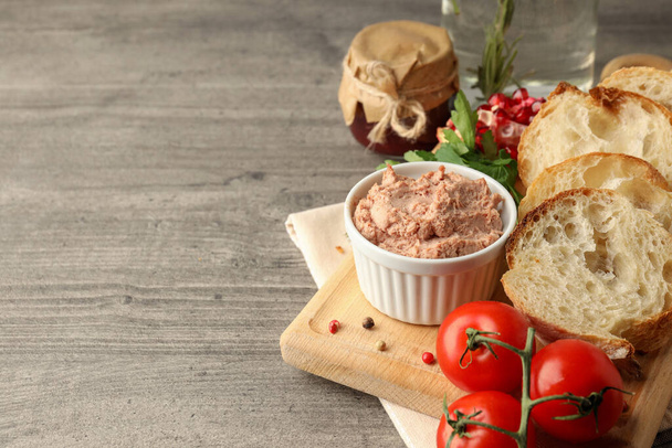 Concept of tasty food with pate, space for text - Foto, Bild