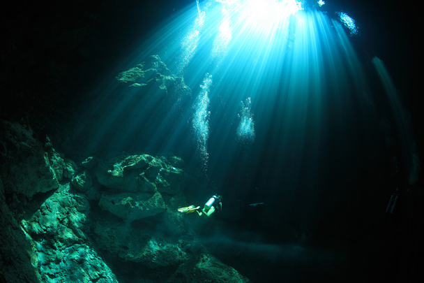 Cenote cueva submarina
 - Foto, imagen