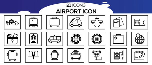 Simple Set of Airport Related Vector Line Icons.  - Vector, Image