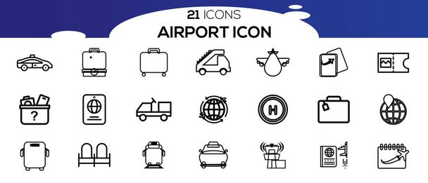 Simple Set of Airport Related Vector Line Icons.  - Vector, Image