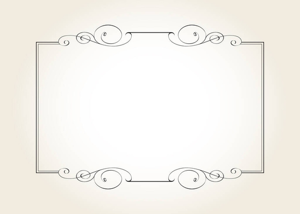 Elegant horizontal vector frame for your projects. - Vector, Image