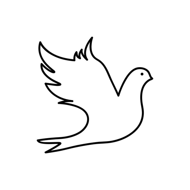 Dove bird icon. Illustration isolated on white background. EPS 10 design, logo, app, infographic. - Вектор,изображение