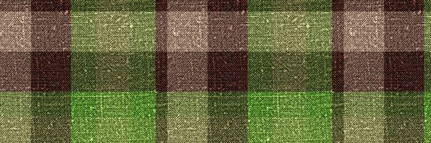 Classic winter tartan plaid seamless edging border. Modern gingham checker trim background. Woven scottish masculine tweed effect ribbon banner.  - Photo, Image