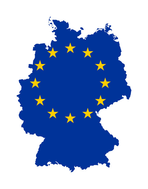 EU:n lippu Saksan kartalla
 - Valokuva, kuva