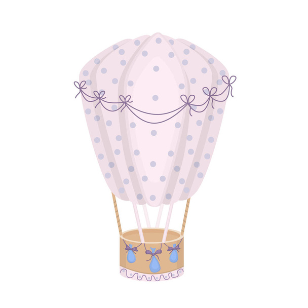 Vector colored balloon for pink and purple travel. Balloon on a white background from - Vector, Image
