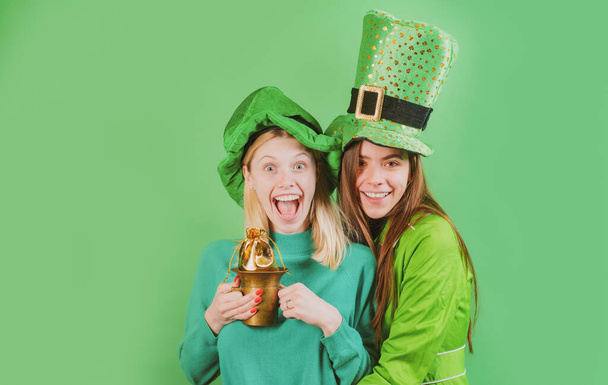 Saint Patricks Day leprechaun party hat. Irish traditions. Having fun. Isolated. - Photo, image