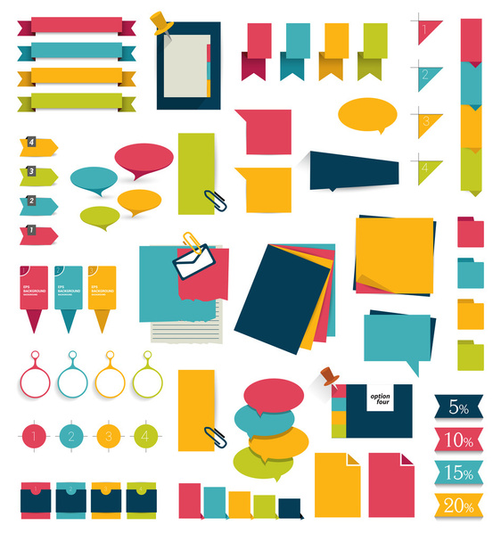 Collections of infographics flat design diagrams. - Vector, imagen