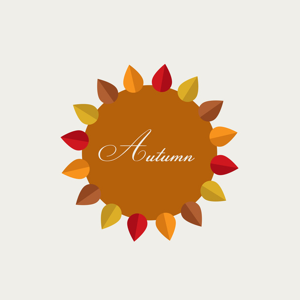 Autumn concept. Floral sign. Flat stylized flower. - Vecteur, image
