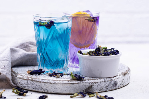 Cold blue and purple tea Butterfly pea - 写真・画像