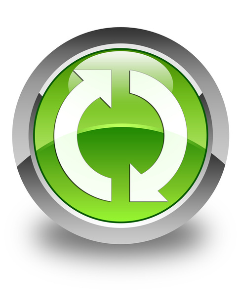 Update icon glossy green round button - Photo, image