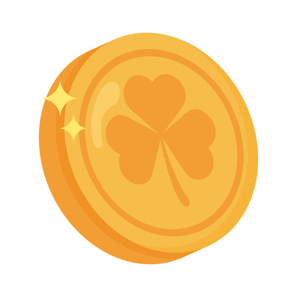 gold coin with shamrock - Vector, Image