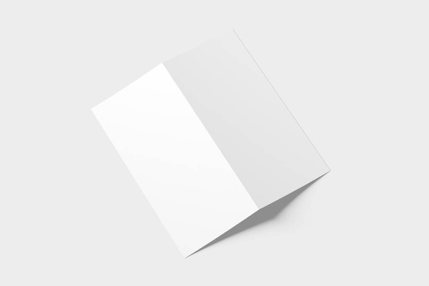 Folleto de Bi-Fold Mockup DL 3D Rendering - Foto, Imagen