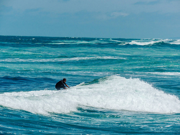 Серфери вдаряють хвилі на пляжі Піха в Окленді (Нова Зеландія). - Фото, зображення