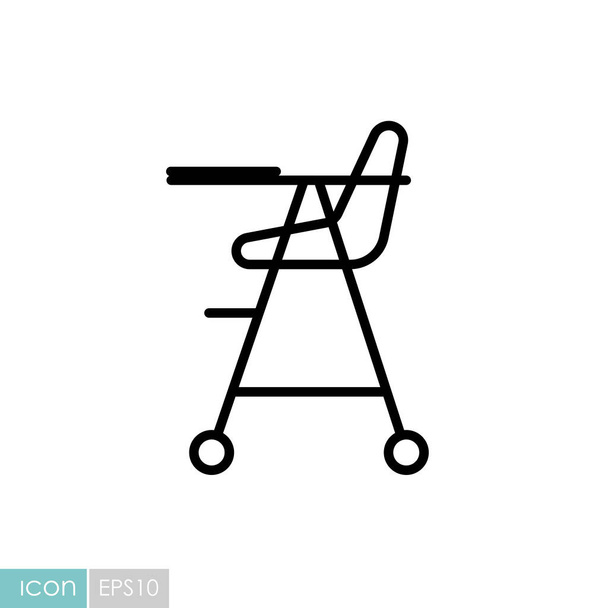 Cadeira de bebê ícone vetor isolado. Símbolo gráfico para crianças e bebês recém-nascidos web site e aplicativos de design, logotipo, aplicativo, UI - Vetor, Imagem