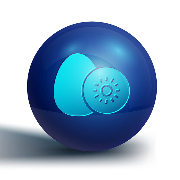 Kék Kiwi gyümölcs ikon elszigetelt fehér alapon. Kék kör gomb. Vektor - Vektor, kép