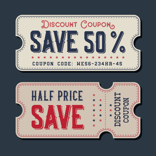 Old Vector vintage paper sale coupon. Vector. - Vector, Image