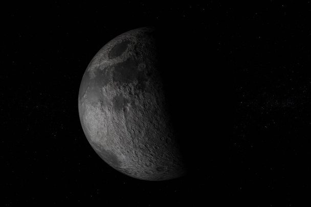 Una representación gráfica por computadora de la Luna. Representación 3D. Elementos de esta imagen proporcionados por la NASA
 - Foto, Imagen