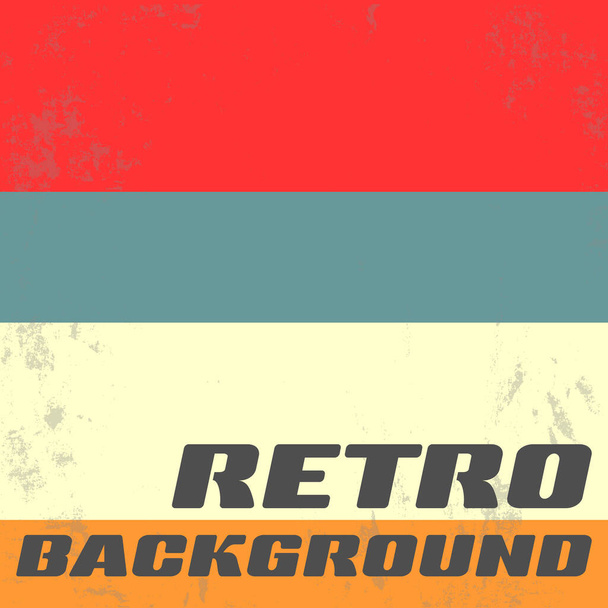 Retro background with colored stripes and grunge texture. Vector illustration - Vector, Image