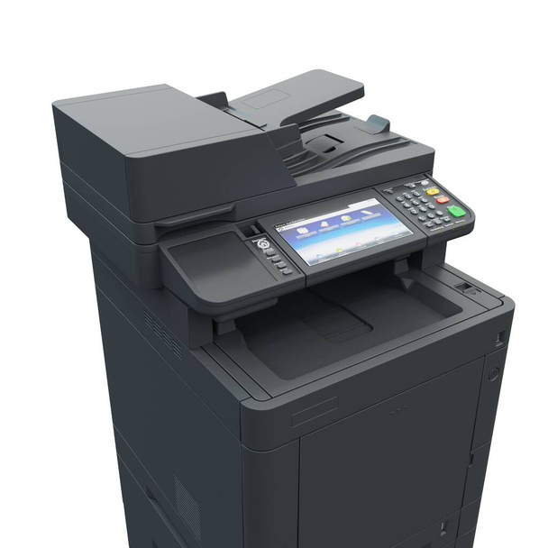 Multi-function printer scanner. Isolated Office professional technology Computer Equipment. 3D illustration - Photo, Image