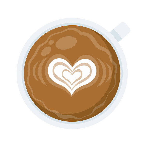 coffe cup with heart - Vektor, Bild