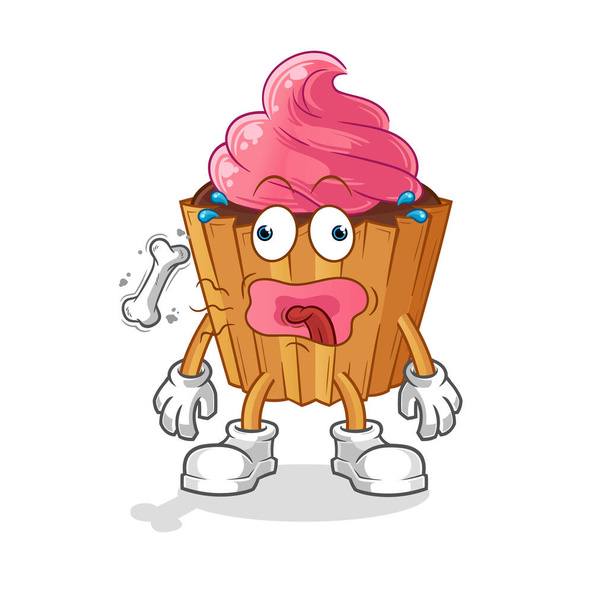 cupcake burp mascot. cartoon vector - Vecteur, image