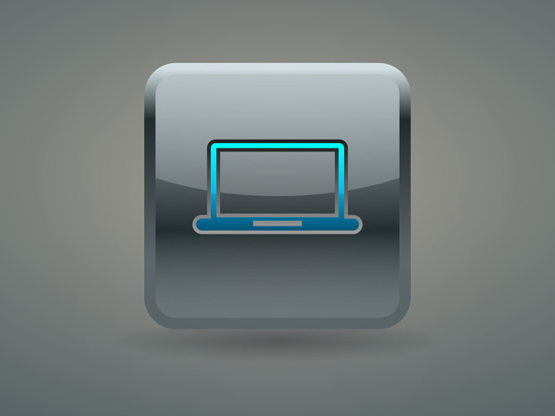 Flat icon of laptop - Vector, Image
