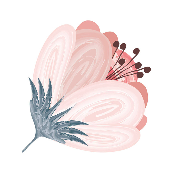 watercolour pink rose flower - Вектор,изображение