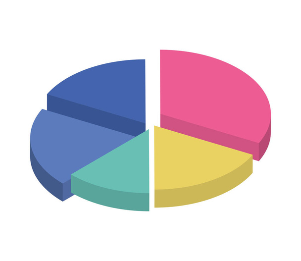 statistiche isometriche torta infografica - Vettoriali, immagini