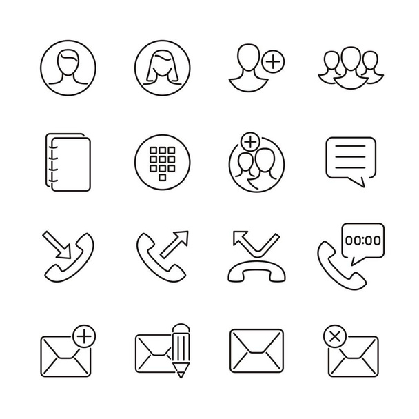 Felhasználói felület ikon kapcsolat, hívás és üzenetküldés - Vektor, kép