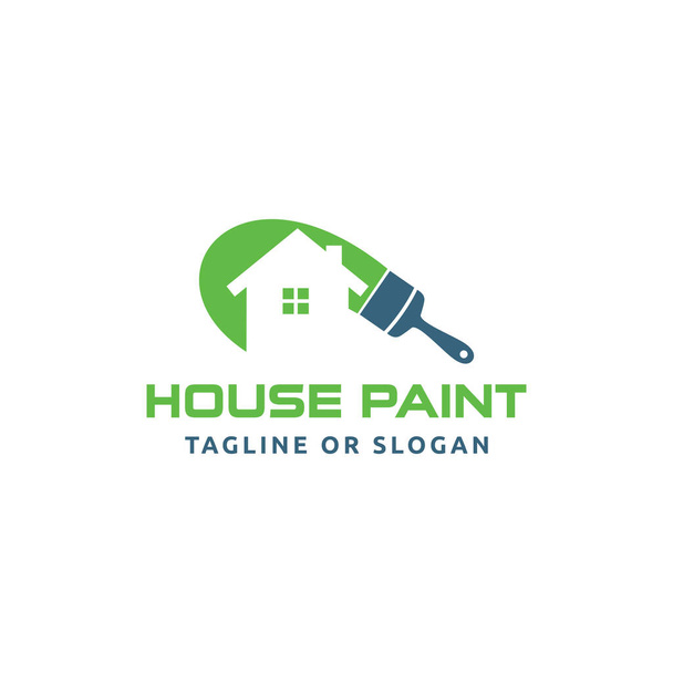 Concepto de diseño de logotipo relacionado con la renovación de la casa o la pintura de la casa - Vector, imagen
