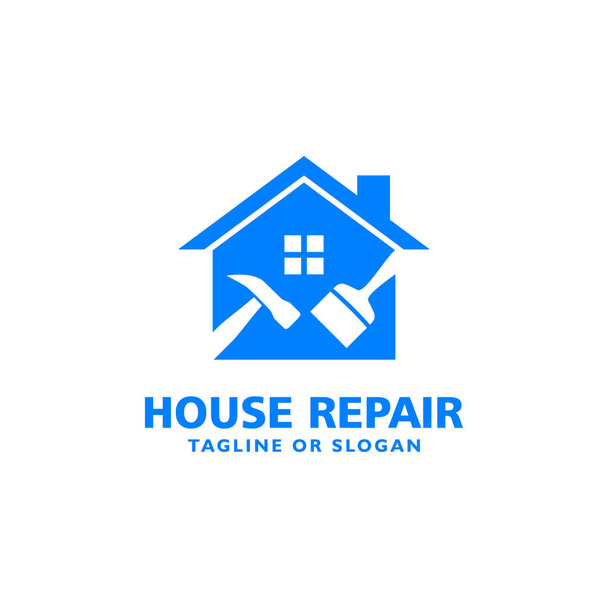 Progettazione di logo relativa alla riparazione, al rimodellamento o alla pittura della casa - Vettoriali, immagini