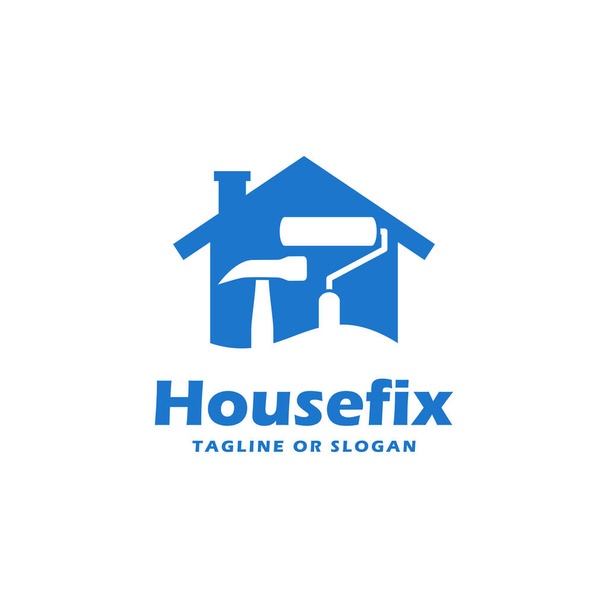 Progettazione di logo relativa alla riparazione, al rimodellamento o alla pittura della casa - Vettoriali, immagini