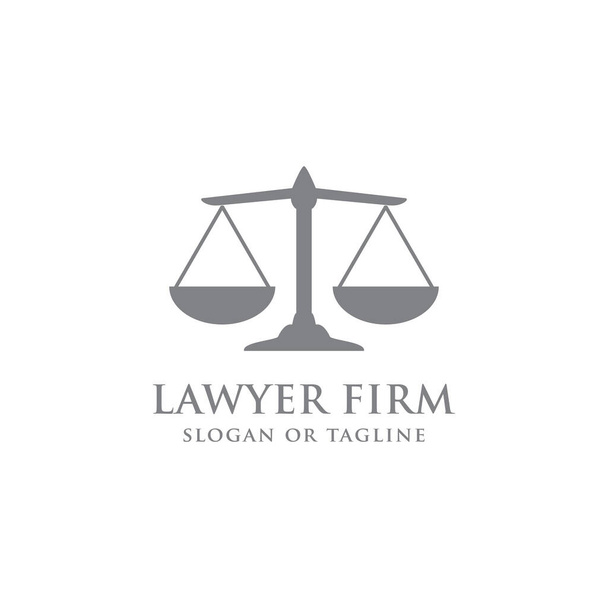 Méretarány ikon design. Ügyvédhez, ügyvédi irodához vagy ügyvédhez kapcsolódó Creative balance logó tervezés - Vektor, kép