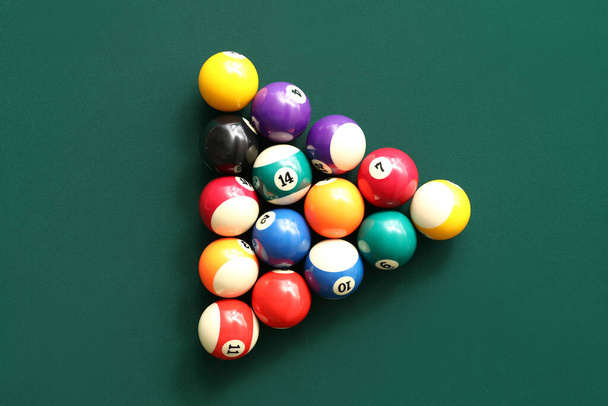 Different billiard balls on table - Fotografie, Obrázek