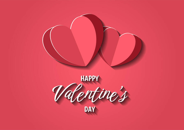 Happy valentine's day heart frame background. Valentine's day border or frame design - Vector, Imagen