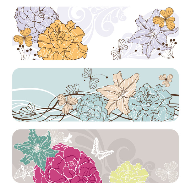 Abstract floral banners - Vetor, Imagem