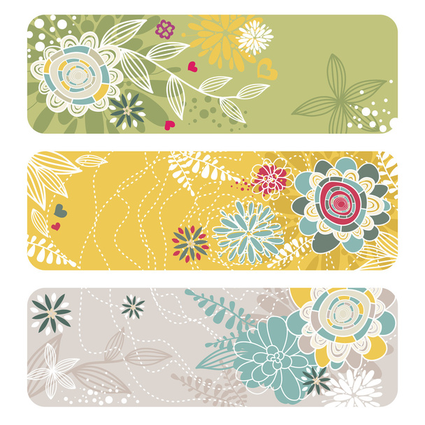 Abstract floral banners - Vettoriali, immagini