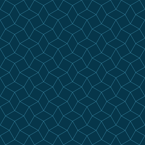 青とライトブルーの線の正方形とダイヤモンドのシームレスなパターン. - ベクター画像