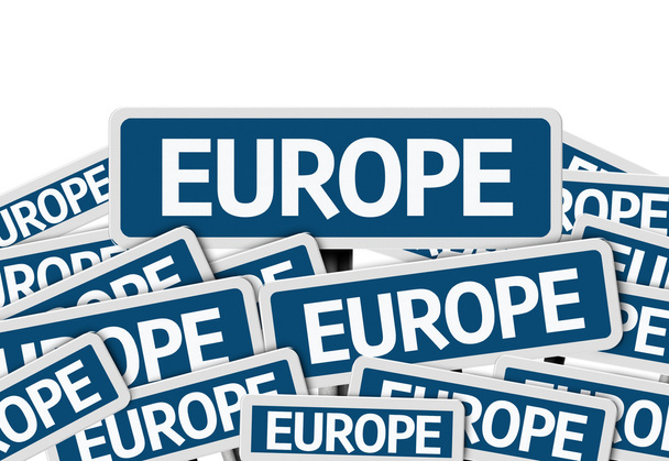 Europa escrito em sinal de estrada múltipla
 - Foto, Imagem