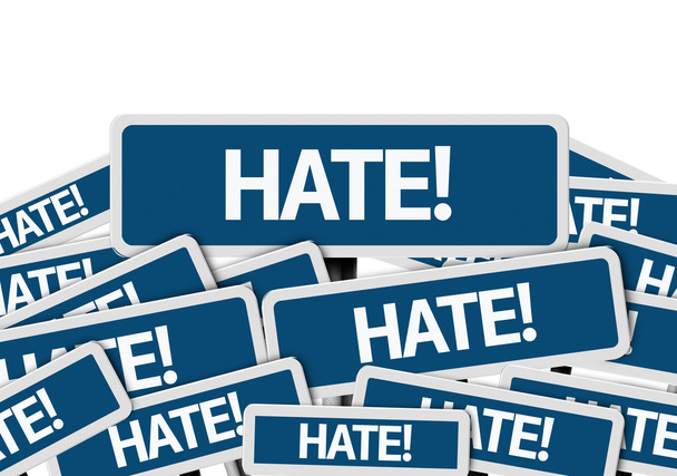La haine ! écrit sur plusieurs panneaux routiers
 - Photo, image