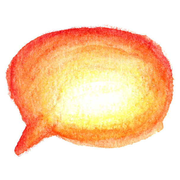 Vector watercolor drawn orange speech bubble with lettering - Vector, imagen